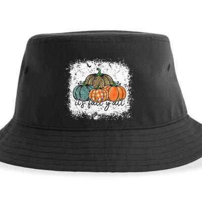 Bleached Leopard Pumpkin Autumn Its Fall Yall Thanksgiving Sustainable Bucket Hat