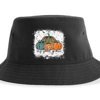 Bleached Leopard Pumpkin Autumn Its Fall Yall Thanksgiving Sustainable Bucket Hat