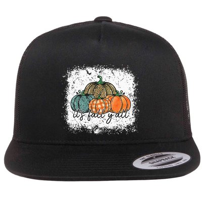 Bleached Leopard Pumpkin Autumn Its Fall Yall Thanksgiving Flatbill Hat