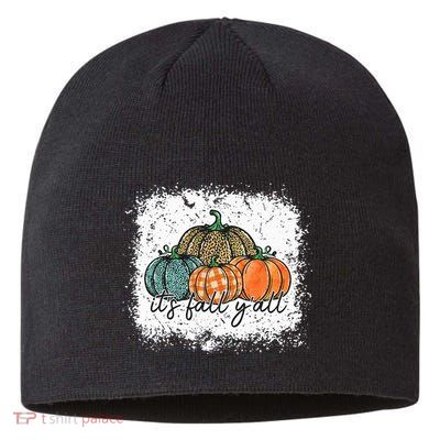Bleached Leopard Pumpkin Autumn Its Fall Yall Thanksgiving Sustainable Beanie