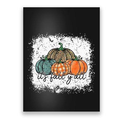 Bleached Leopard Pumpkin Autumn Its Fall Yall Thanksgiving Poster