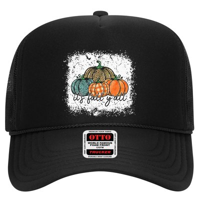 Bleached Leopard Pumpkin Autumn Its Fall Yall Thanksgiving Trucker Hat