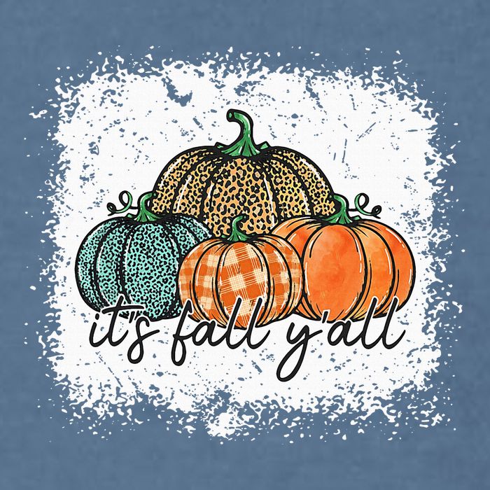 Bleached Leopard Pumpkin Autumn Its Fall Yall Thanksgiving Garment-Dyed Sweatshirt