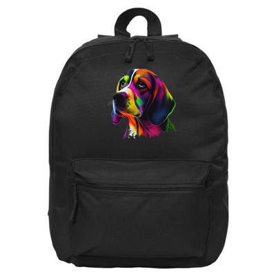 Beagle Lovers Pop Art Beagle Design Funny Beagle 16 in Basic Backpack