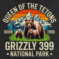 Bear Lovers Queen Of The Tetons Grizzly 399 National Park 7 Panel Mesh Trucker Snapback Hat