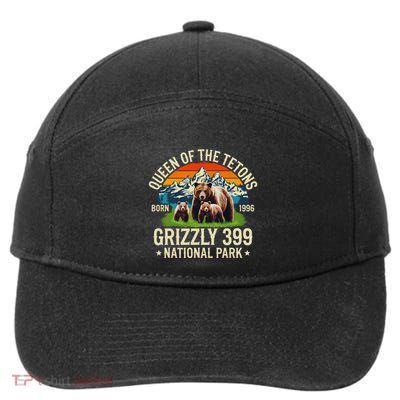 Bear Lovers Queen Of The Tetons Grizzly 399 National Park 7-Panel Snapback Hat