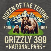 Bear Lovers Queen Of The Tetons Grizzly 399 National Park Vector Backpack
