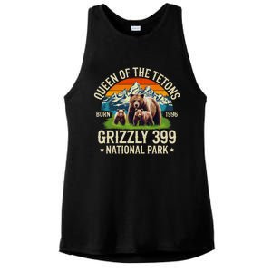 Bear Lovers Queen Of The Tetons Grizzly 399 National Park Ladies PosiCharge Tri-Blend Wicking Tank