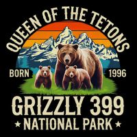 Bear Lovers Queen Of The Tetons Grizzly 399 National Park City Backpack