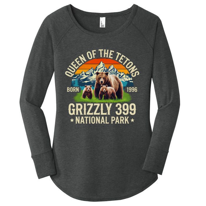 Bear Lovers Queen Of The Tetons Grizzly 399 National Park Women's Perfect Tri Tunic Long Sleeve Shirt