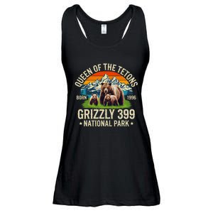 Bear Lovers Queen Of The Tetons Grizzly 399 National Park Ladies Essential Flowy Tank