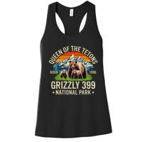 Bear Lovers Queen Of The Tetons Grizzly 399 National Park Women's Racerback Tank