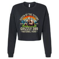 Bear Lovers Queen Of The Tetons Grizzly 399 National Park Cropped Pullover Crew