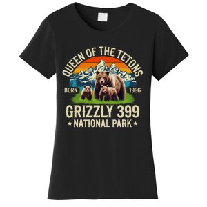 Bear Lovers Queen Of The Tetons Grizzly 399 National Park Women's T-Shirt