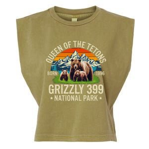 Bear Lovers Queen Of The Tetons Grizzly 399 National Park Garment-Dyed Women's Muscle Tee