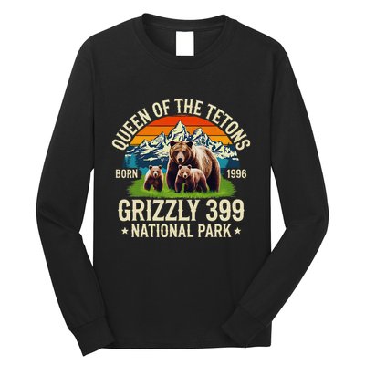 Bear Lovers Queen Of The Tetons Grizzly 399 National Park Long Sleeve Shirt