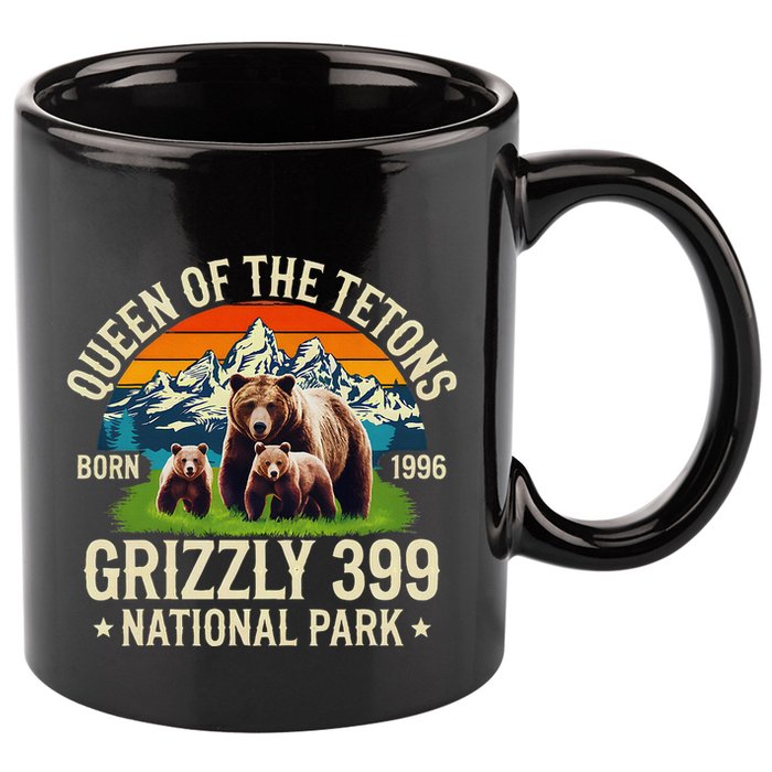 Bear Lovers Queen Of The Tetons Grizzly 399 National Park 11oz C Handle Ceramic Mug
