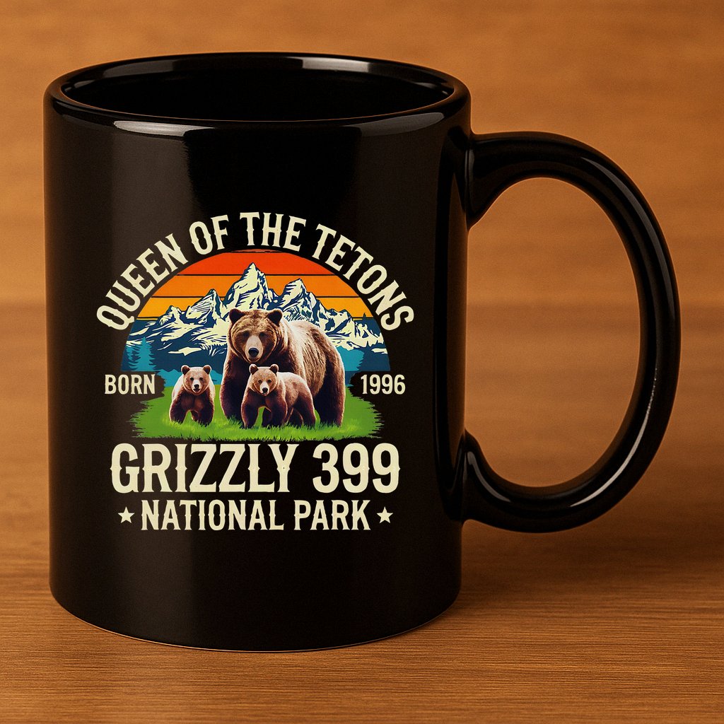 Bear Lovers Queen Of The Tetons Grizzly 399 National Park 11oz C Handle Ceramic Mug