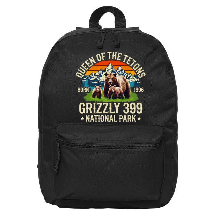 Bear Lovers Queen Of The Tetons Grizzly 399 National Park 16 in Basic Backpack