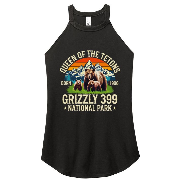 Bear Lovers Queen Of The Tetons Grizzly 399 National Park Women's Perfect Tri Rocker Tank