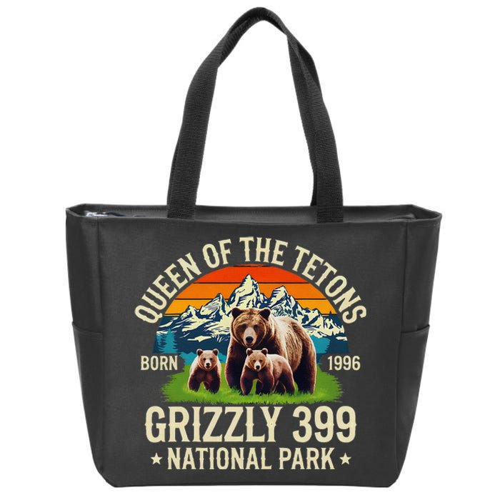 Bear Lovers Queen Of The Tetons Grizzly 399 National Park Zip Tote Bag