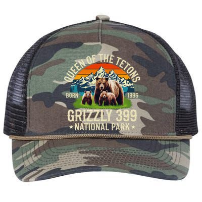 Bear Lovers Queen Of The Tetons Grizzly 399 National Park Retro Rope Trucker Hat Cap