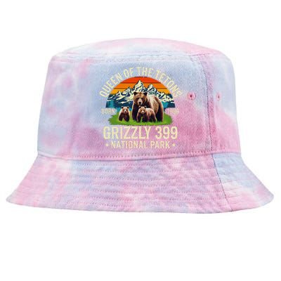 Bear Lovers Queen Of The Tetons Grizzly 399 National Park Tie-Dyed Bucket Hat