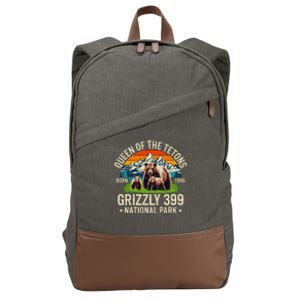 Bear Lovers Queen Of The Tetons Grizzly 399 National Park Cotton Canvas Backpack