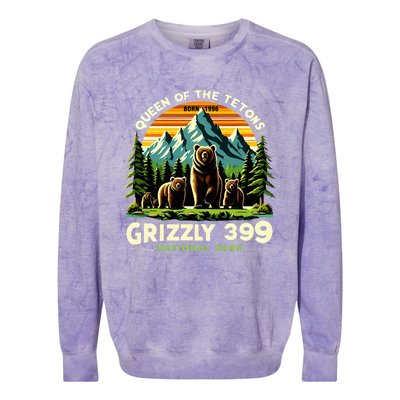 Bear Lovers Queen Of The Tetons Grizzly 399 National Park Colorblast Crewneck Sweatshirt