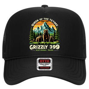 Bear Lovers Queen Of The Tetons Grizzly 399 National Park High Crown Mesh Back Trucker Hat