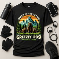 Bear Lovers Queen Of The Tetons Grizzly 399 National Park Cooling Performance Crew T-Shirt