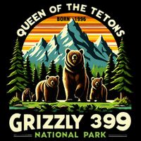 Bear Lovers Queen Of The Tetons Grizzly 399 National Park Cooling Performance Crew T-Shirt
