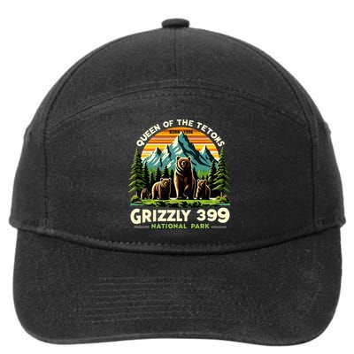 Bear Lovers Queen Of The Tetons Grizzly 399 National Park 7-Panel Snapback Hat
