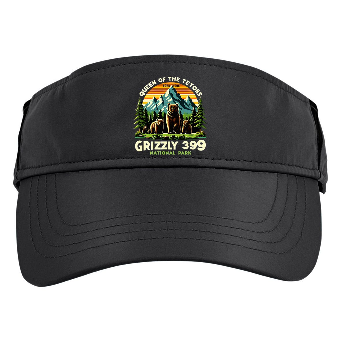 Bear Lovers Queen Of The Tetons Grizzly 399 National Park Adult Drive Performance Visor