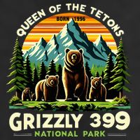 Bear Lovers Queen Of The Tetons Grizzly 399 National Park Adult Drive Performance Visor