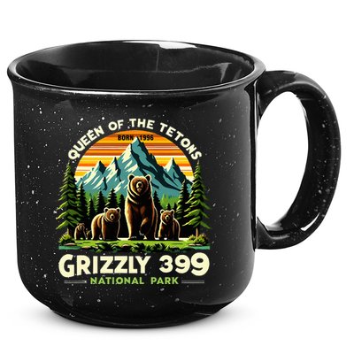 Bear Lovers Queen Of The Tetons Grizzly 399 National Park 15oz Campfire Ceramic Mug