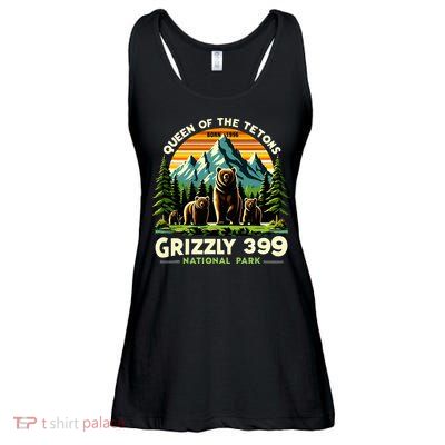 Bear Lovers Queen Of The Tetons Grizzly 399 National Park Ladies Essential Flowy Tank
