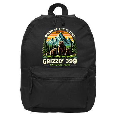 Bear Lovers Queen Of The Tetons Grizzly 399 National Park 16 in Basic Backpack