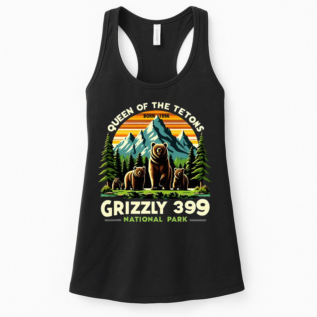 Bear Lovers Queen Of The Tetons Grizzly 399 National Park Womens Tank Top