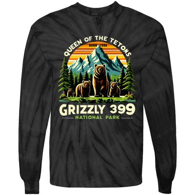 Bear Lovers Queen Of The Tetons Grizzly 399 National Park Tie-Dye Long Sleeve Shirt