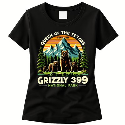 Bear Lovers Queen Of The Tetons Grizzly 399 National Park Womens T-Shirt