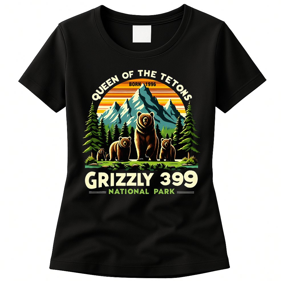 Bear Lovers Queen Of The Tetons Grizzly 399 National Park Womens T-Shirt