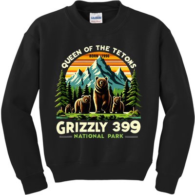 Bear Lovers Queen Of The Tetons Grizzly 399 National Park Kids Sweatshirt