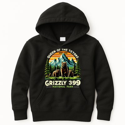 Bear Lovers Queen Of The Tetons Grizzly 399 National Park Kids Hoodie
