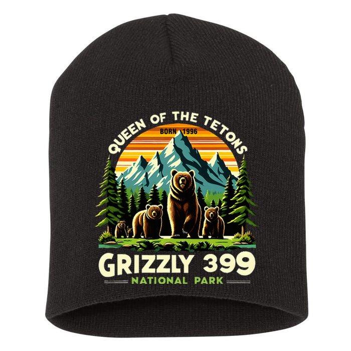 Bear Lovers Queen Of The Tetons Grizzly 399 National Park Short Acrylic Beanie