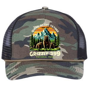 Bear Lovers Queen Of The Tetons Grizzly 399 National Park Retro Rope Trucker Hat Cap