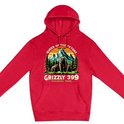 Bear Lovers Queen Of The Tetons Grizzly 399 National Park Premium Pullover Hoodie