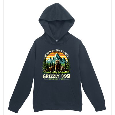 Bear Lovers Queen Of The Tetons Grizzly 399 National Park Urban Pullover Hoodie