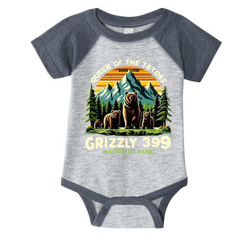 Bear Lovers Queen Of The Tetons Grizzly 399 National Park Infant Baby Jersey Bodysuit