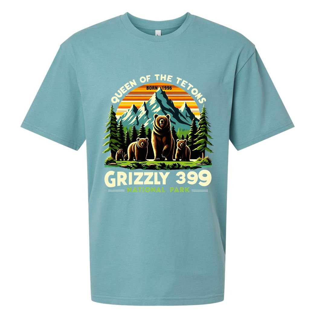 Bear Lovers Queen Of The Tetons Grizzly 399 National Park Sueded Cloud Jersey T-Shirt